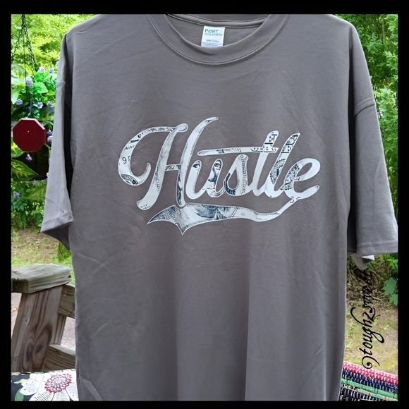 🆕️"HUSTLE" GRAY T'SHIRT WITH MONEY LOGO GRAPHICS/WOMENS XL - Picture 12 of 14
